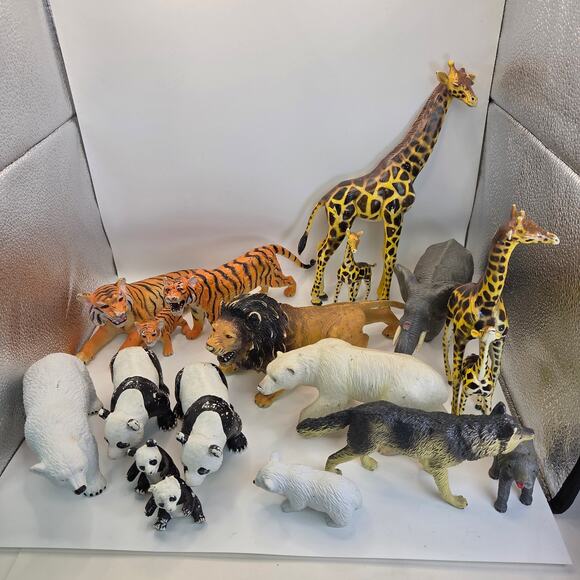 Vintage Animal Figurines Lot – Bullyland Germany & Mixed Plastic Safari Zoo Toys - Picture 1 of 14
